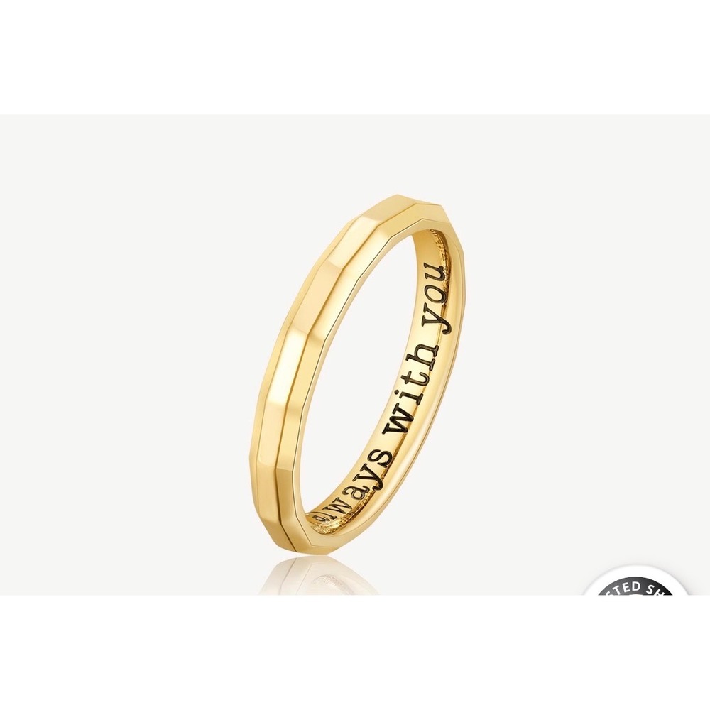 Brosway With You Gold Faceted Band Ring Always With‎ You Engraved BWYA04C